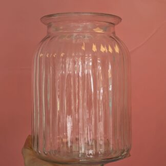 Glass Ribbed Vase
