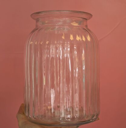 Glass Ribbed Vase